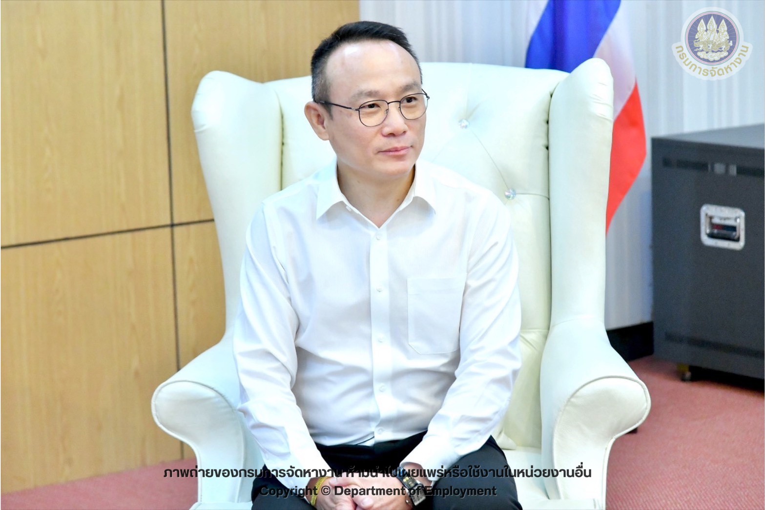 บันทึกเทปเพื่อจัดทำสื่อวีดิทัศน์ตามโครงการสร้างภูมิคุ้มกันให้แรงงานห่างไกลยาเสพติด