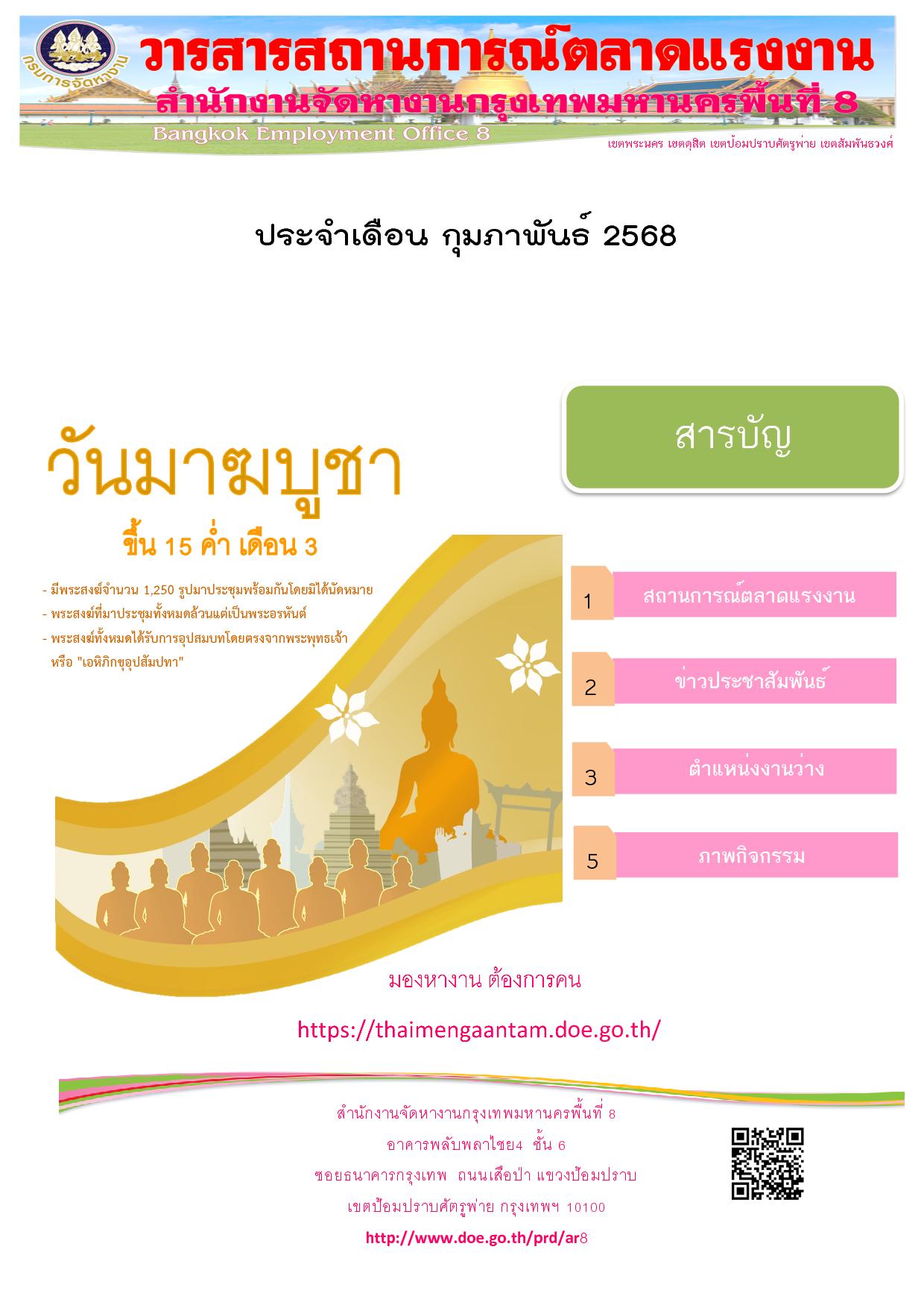 วารสารสถานการณ์ตลาดแรงงาน ประจำเดือน ก.พ.2568