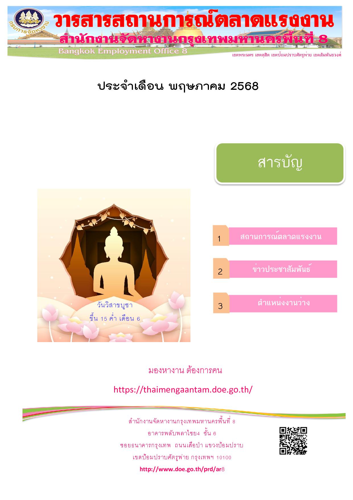วารสารสถานการณ์ตลาดแรงงาน ประจำเดือน พ.ค.2568