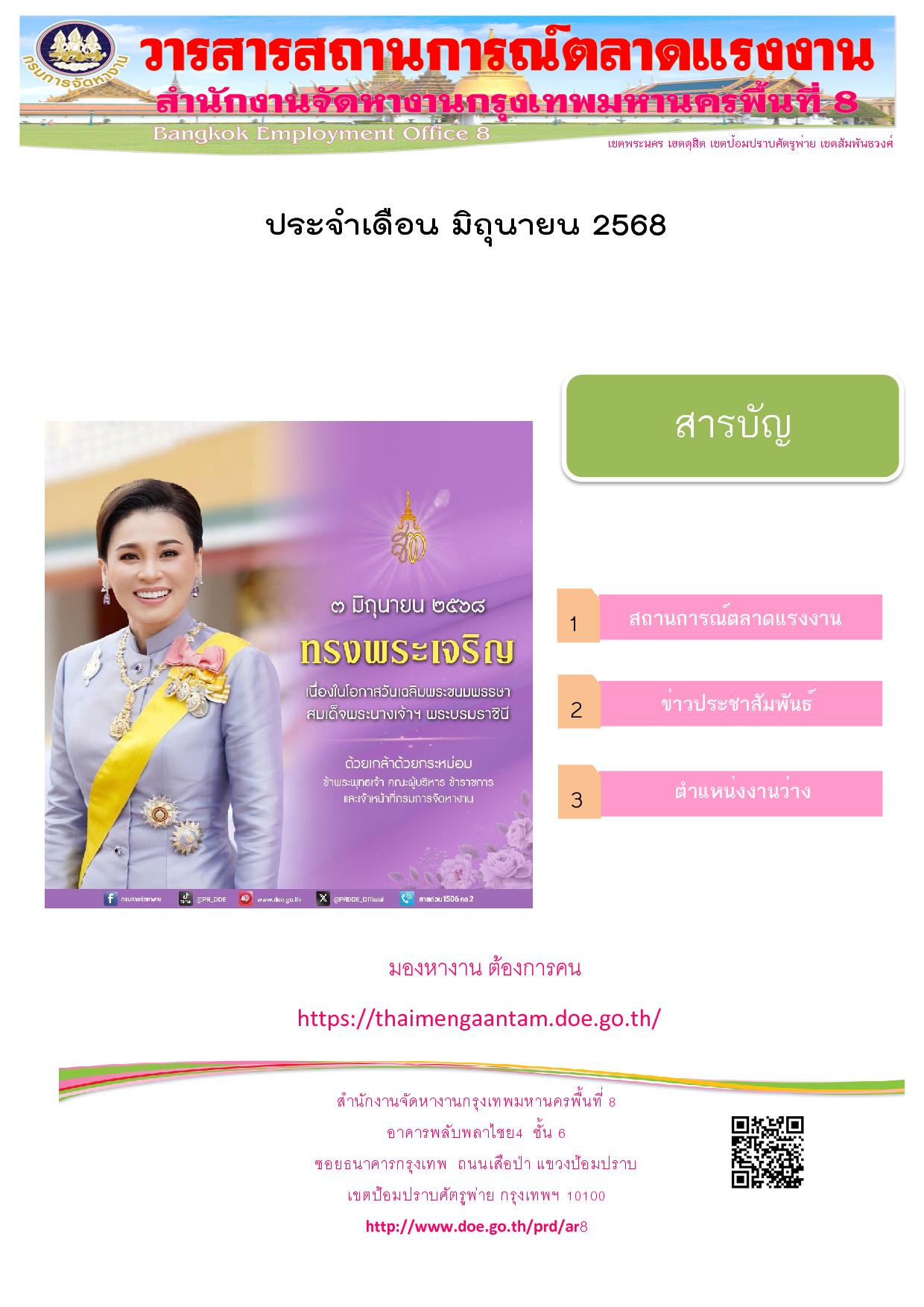 วารสารสถานการณ์ตลาดแรงงาน ประจำเดือน มิ.ย.2568