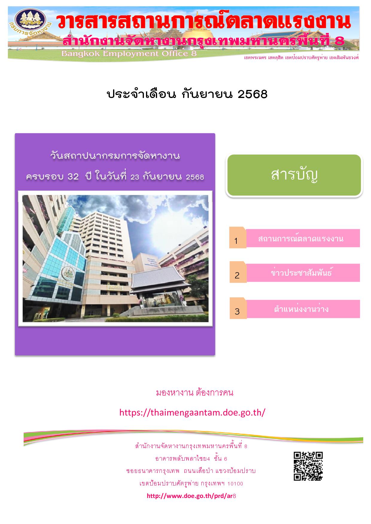 วารสารสถานการณ์ตลาดแรงงาน ประจำเดือน ก.ย.2568	