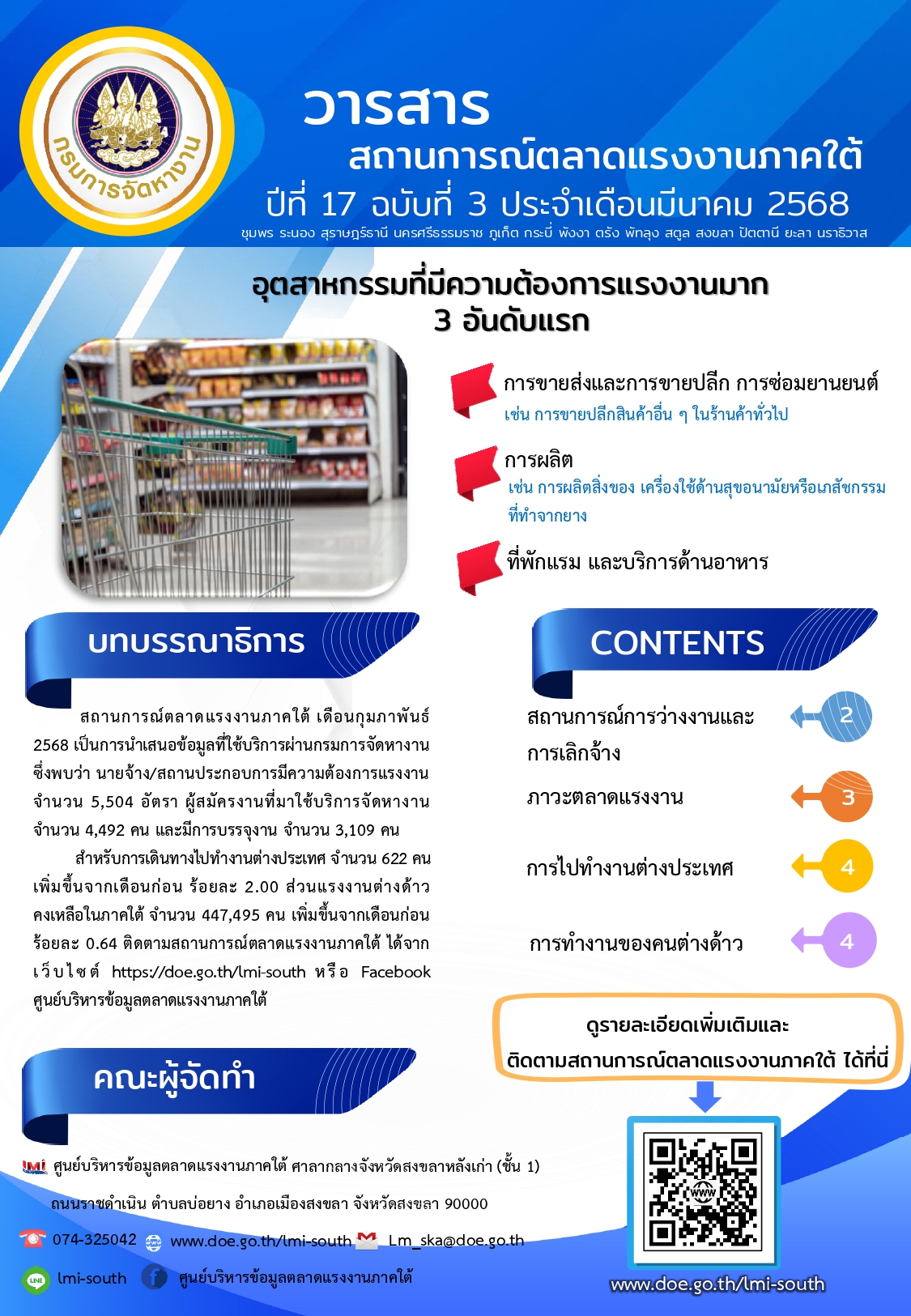 วารสารสถานการณ์ตลาดแรงงานภาคใต้ ปีที่ 17 ฉบับที่ 3 เดือนมีนาคม 2568