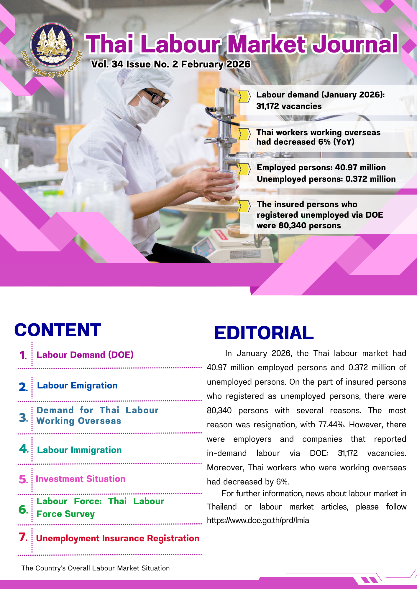 Thai Labour Market Journal (February 2026)