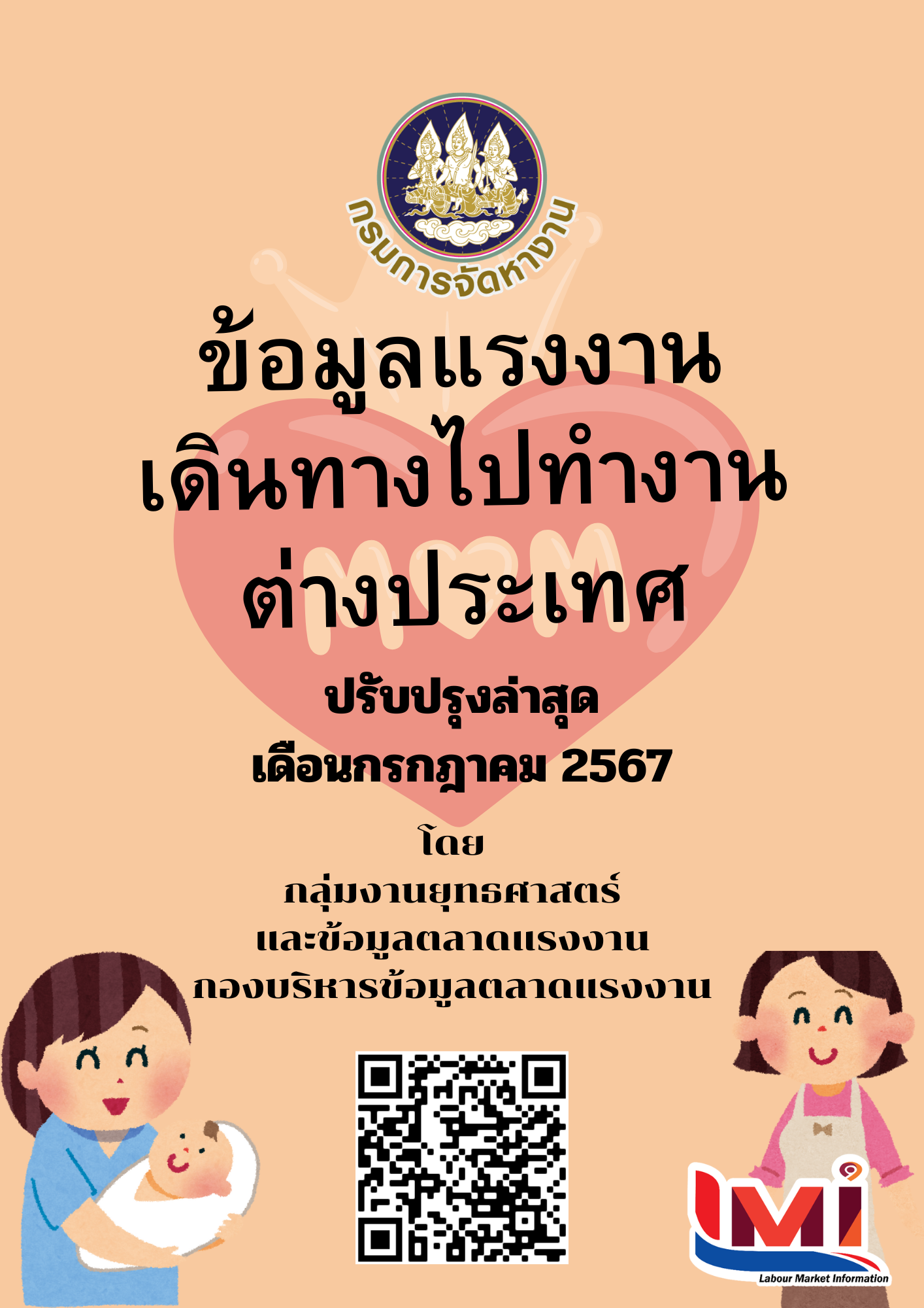 ข้อมูลแรงงานเดินทางไปทำงานต่างประเทศ ประจำเดือนกรกฎาคม 2567