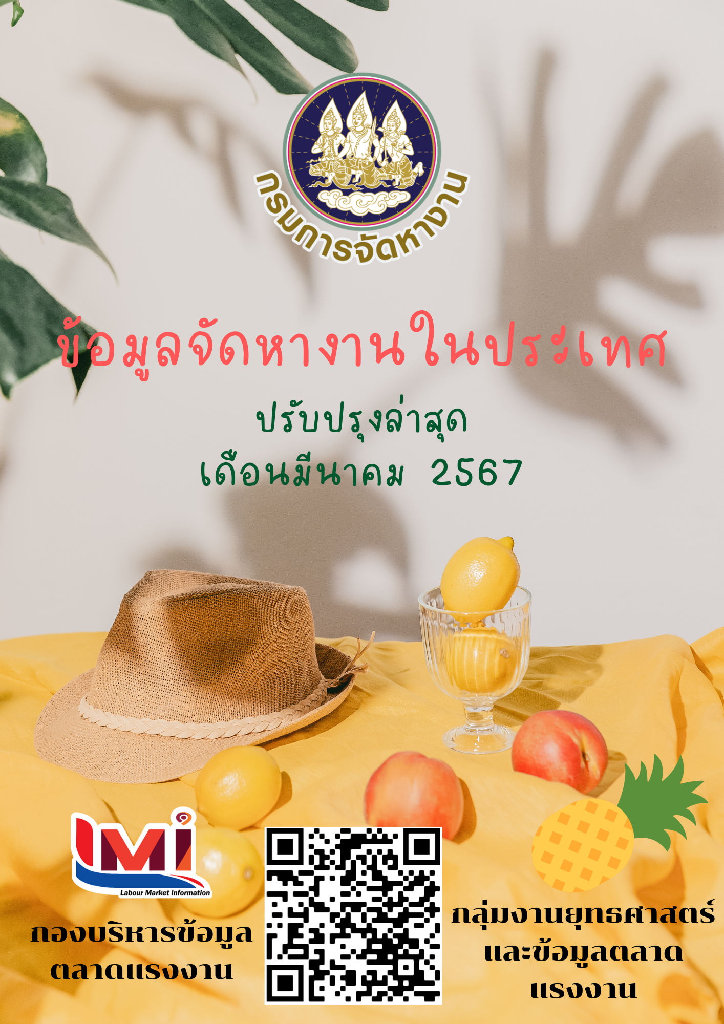 ข้อมูลจัดหางานในประเทศ เดือนมีนาคม 2567