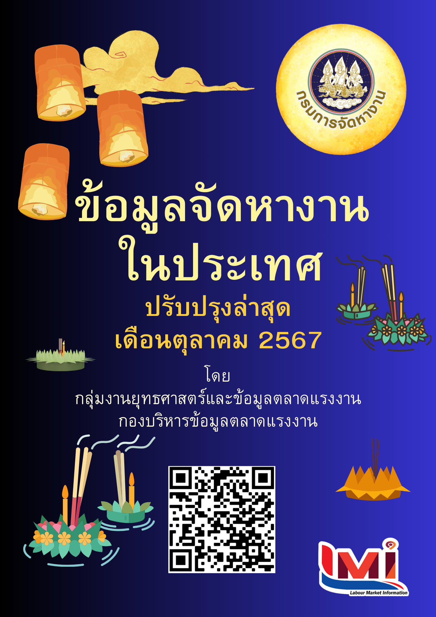 ข้อมูลจัดหางานในประเทศ เดือนตุลาคม 2567