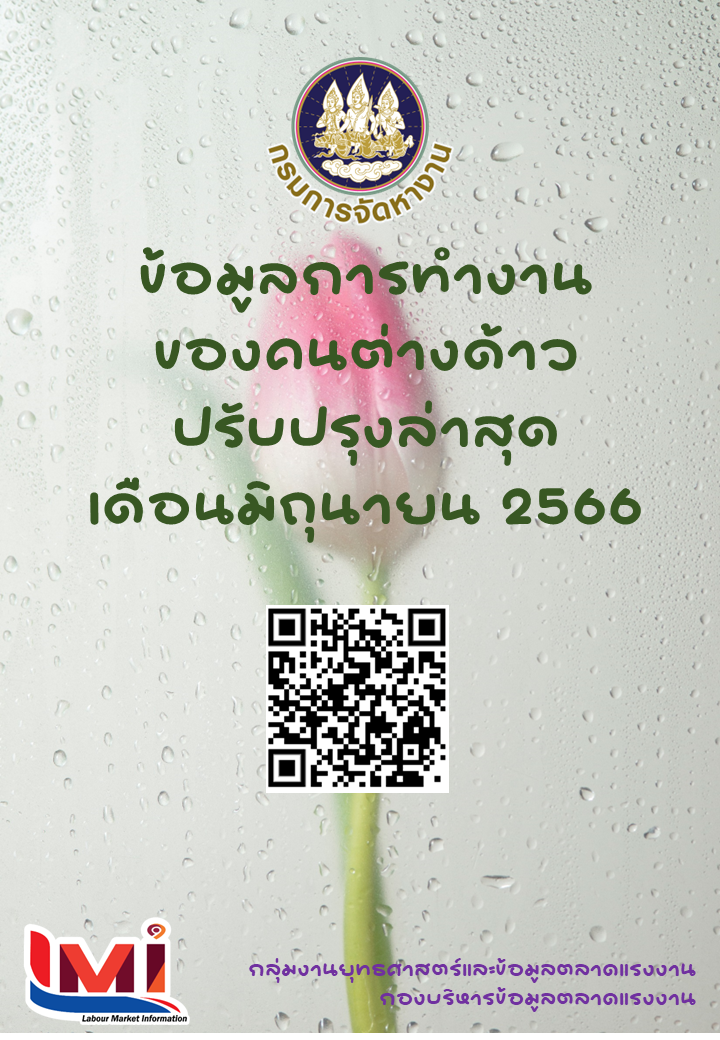 ข้อมูลการทำงานของคนต่างด้าว เดือนมิถุนายน 2566