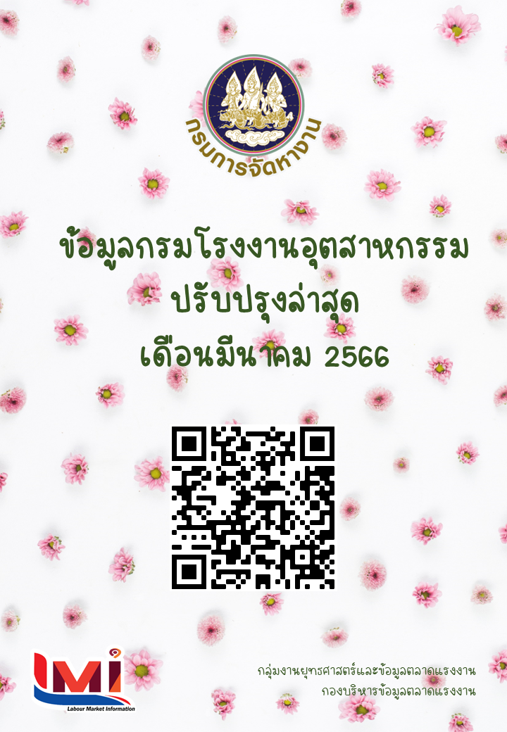 ข้อมูลกรมโรงงานอุตสาหกรรม เดือนมีนาคม 2566
