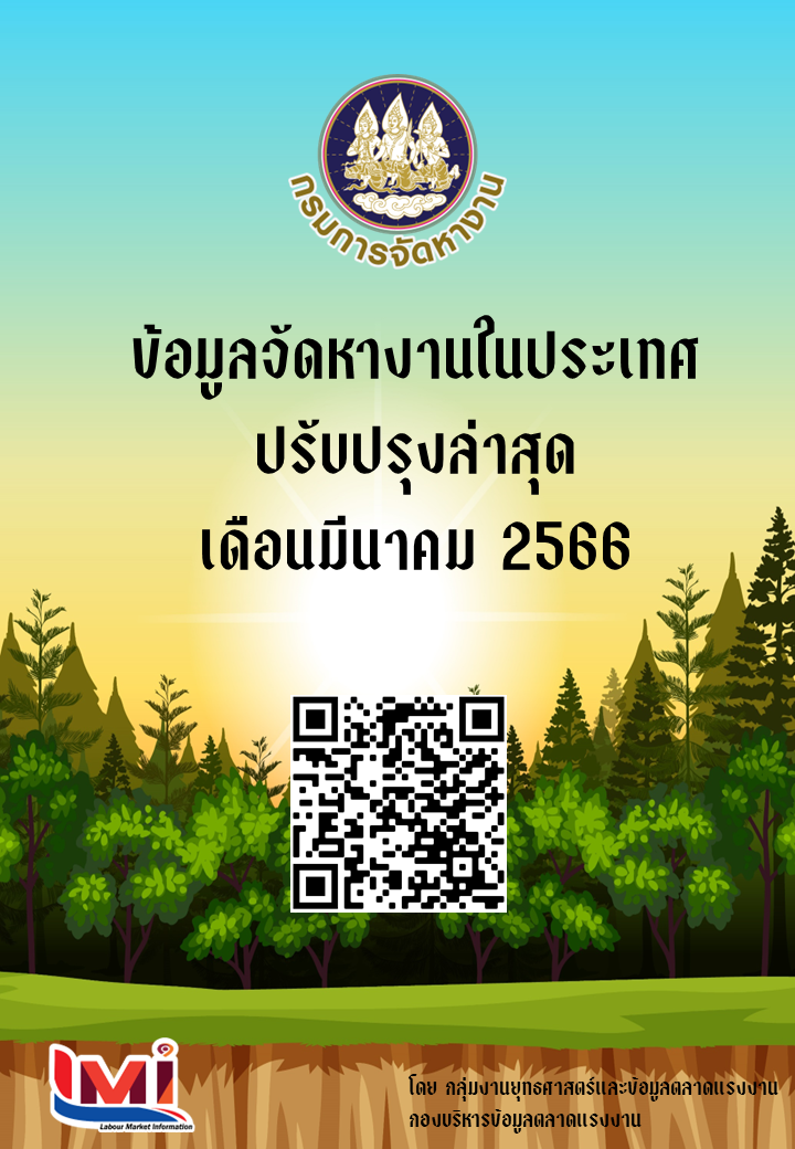 ข้อมูลจัดหางานในประเทศ เดือนมีนาคม 2566