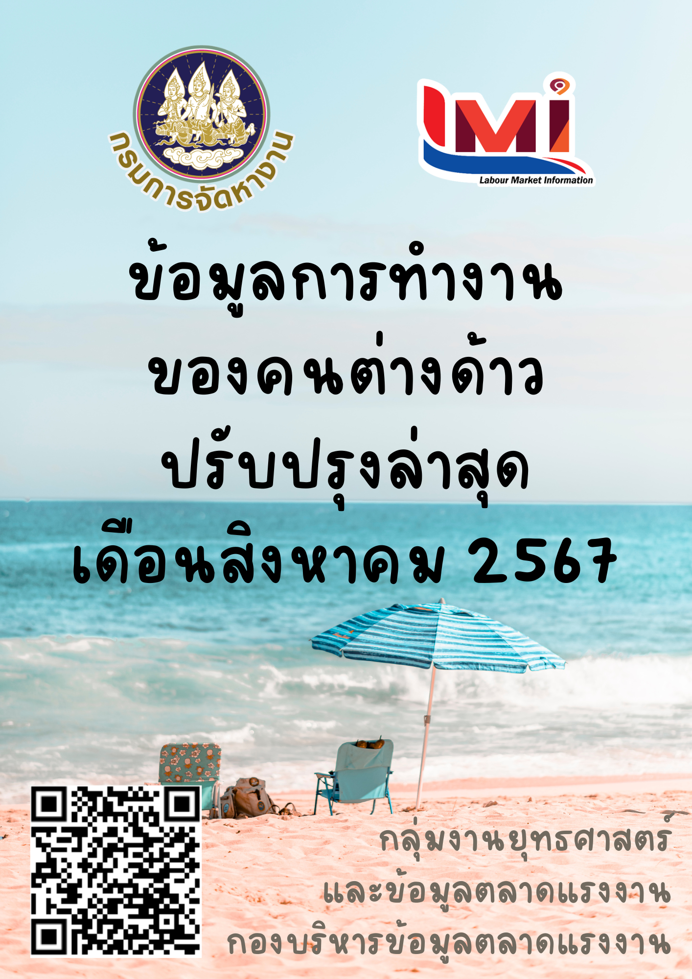 ข้อมูลการทำงานของคนต่างด้าว เดือนสิงหาคม 2567