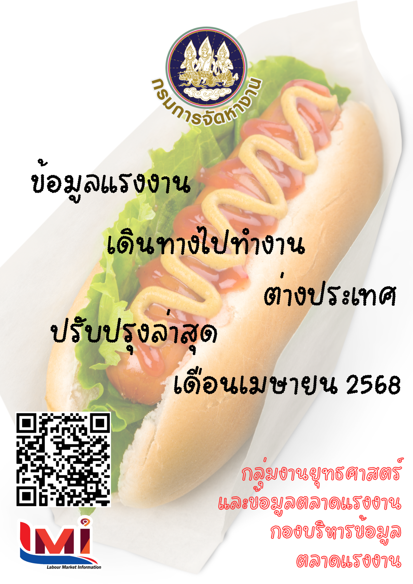 ข้อมูลแรงงานเดินทางไปทำงานต่างประเทศ ประจำเดือนเมษายน 2568