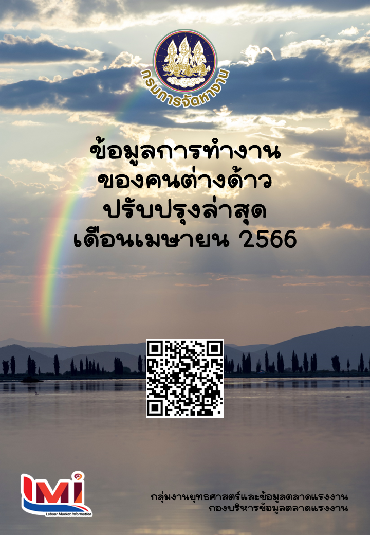 ข้อมูลการทำงานของคนต่างด้าว เดือนเมษายน 2566