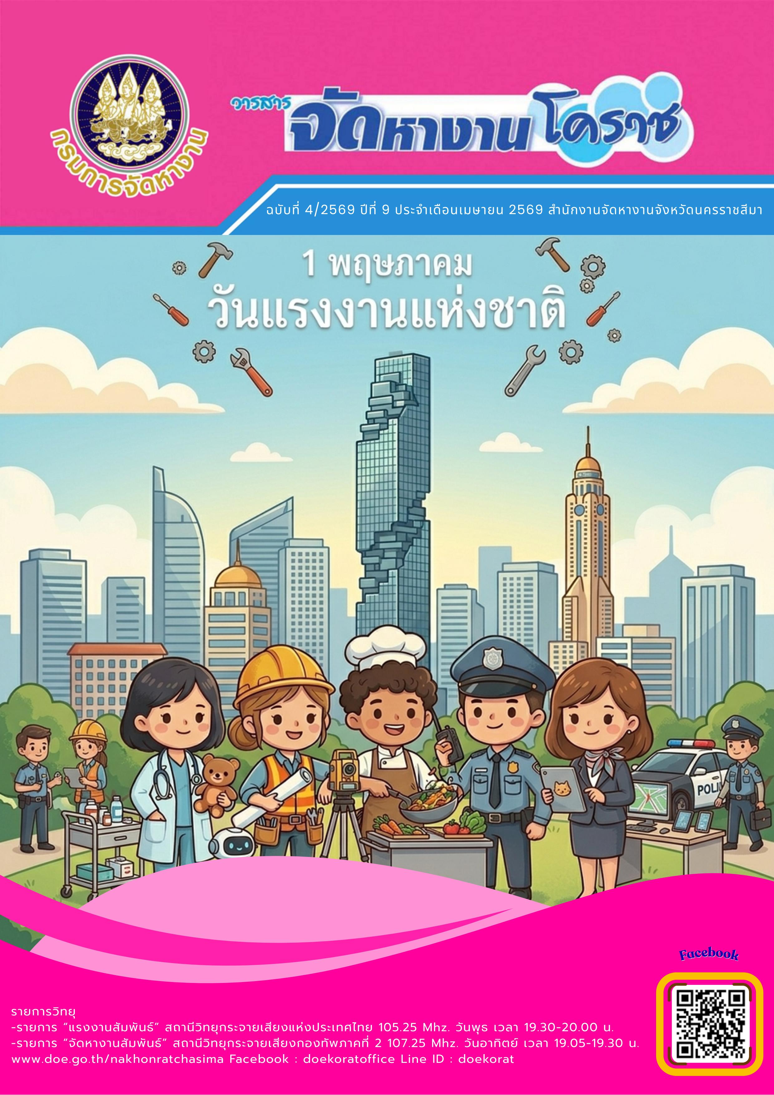 วารสารจัดหางานโคราช ประจำเดือนเมษายน 2569