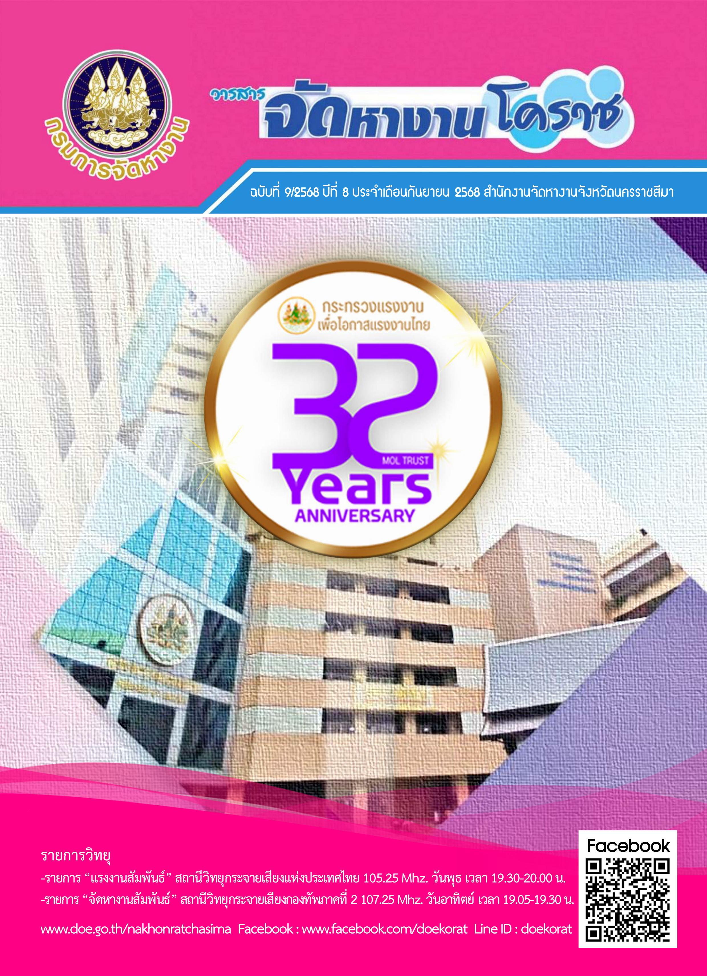 วารสารจัดหางานโคราช ประจำเดือนกันยายน 2568