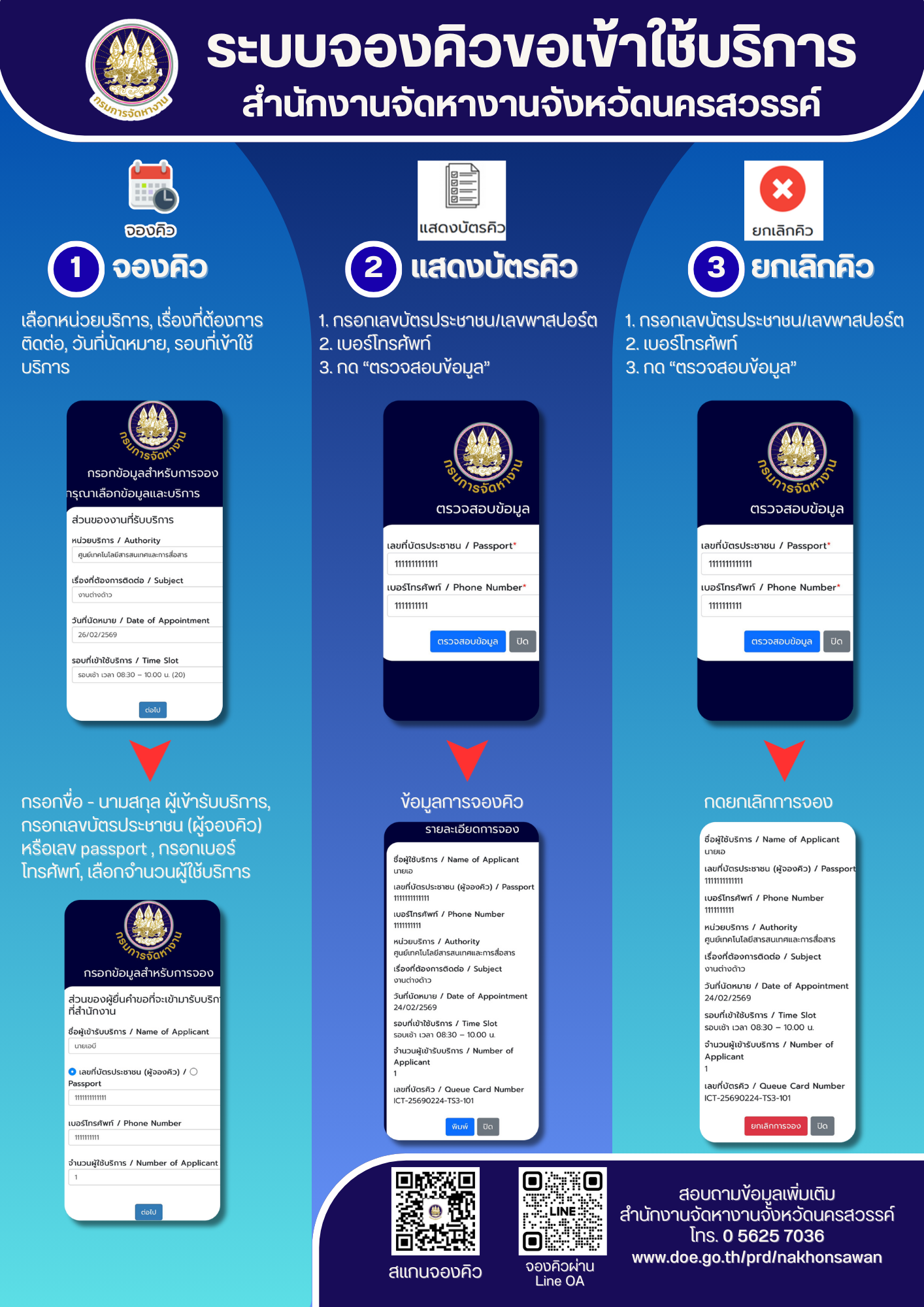 คู่มือระบบจองคิวขอเข้าใช้บริการ