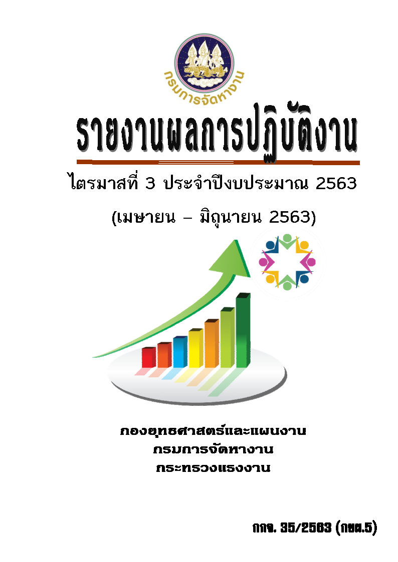 รายงานผลการปฏิบัติงาน ไตรมาสที่ 3 ประจำปีงบประมาณ 2563 (เมษายน - มิถุนายน 2563)